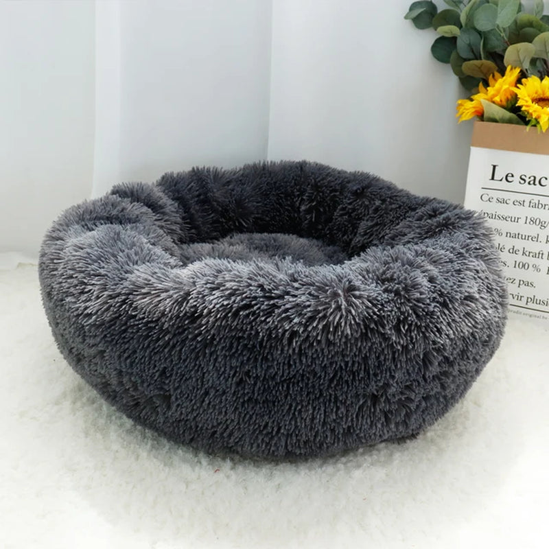 Round Plush Dog Cat Bed Pet House Mat Soft Puppy Cat Cushion Mat Small Dog Beds for Dogs Cats Winter Warm Sleeping Bed