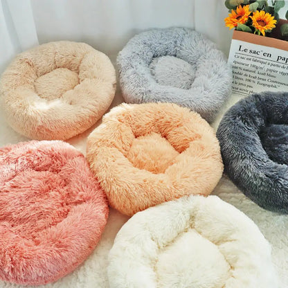 Round Plush Dog Cat Bed Pet House Mat Soft Puppy Cat Cushion Mat Small Dog Beds for Dogs Cats Winter Warm Sleeping Bed